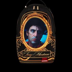 Sprayground Scarface Tony Montana Gold and Black Backpack